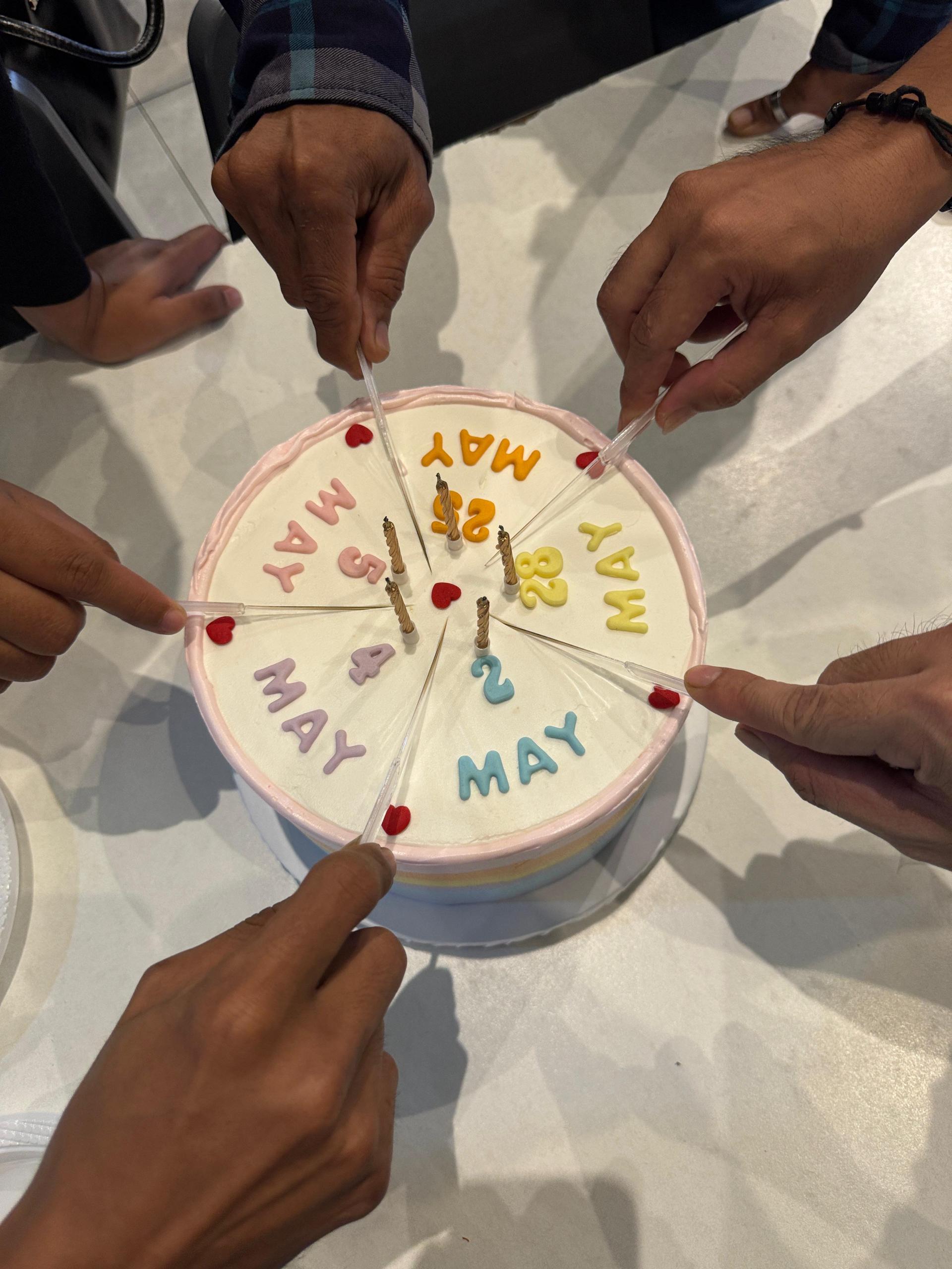 May Birthdays Shared Cake — Custom Cake by Elena Kitchen
