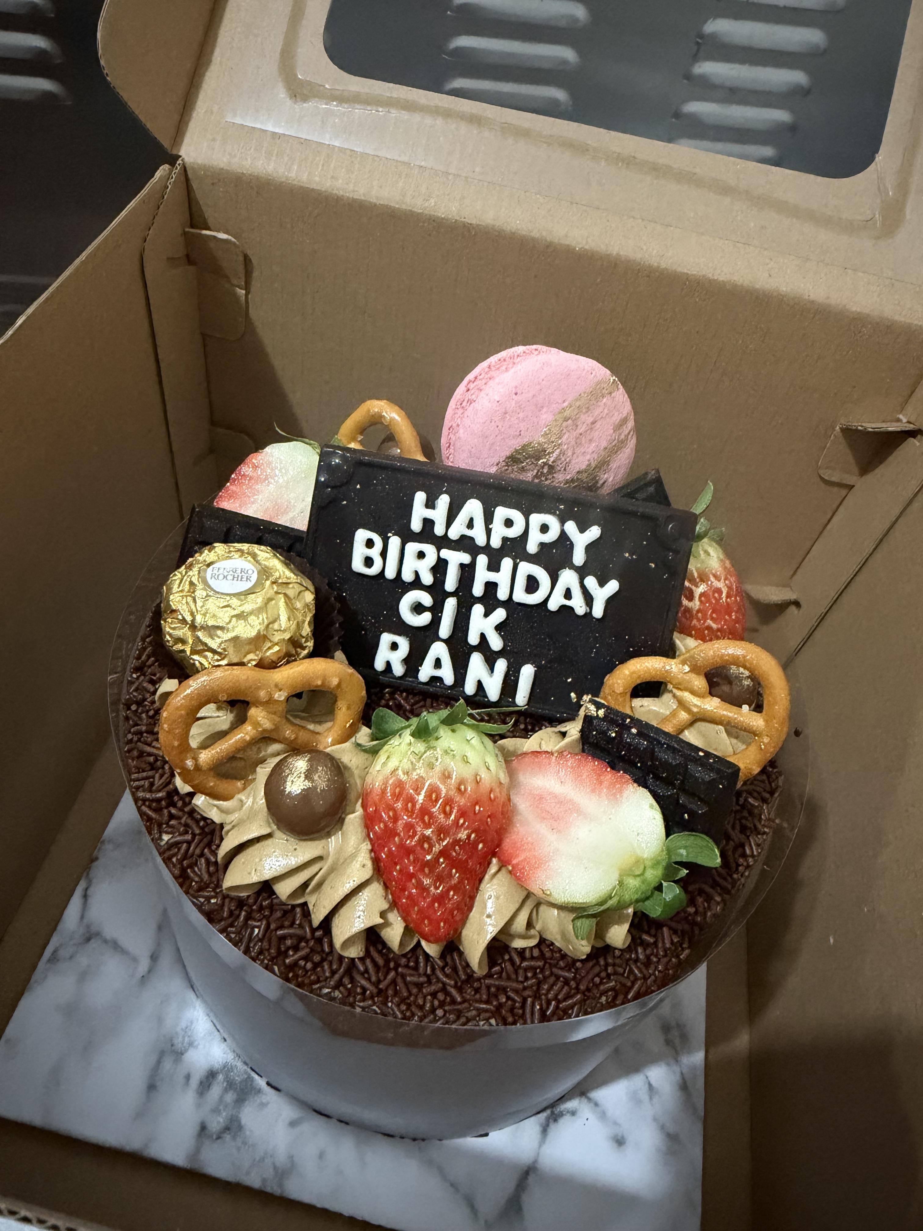 Chocolate Round Cake – Cik Rani — Custom Cake by Elena Kitchen