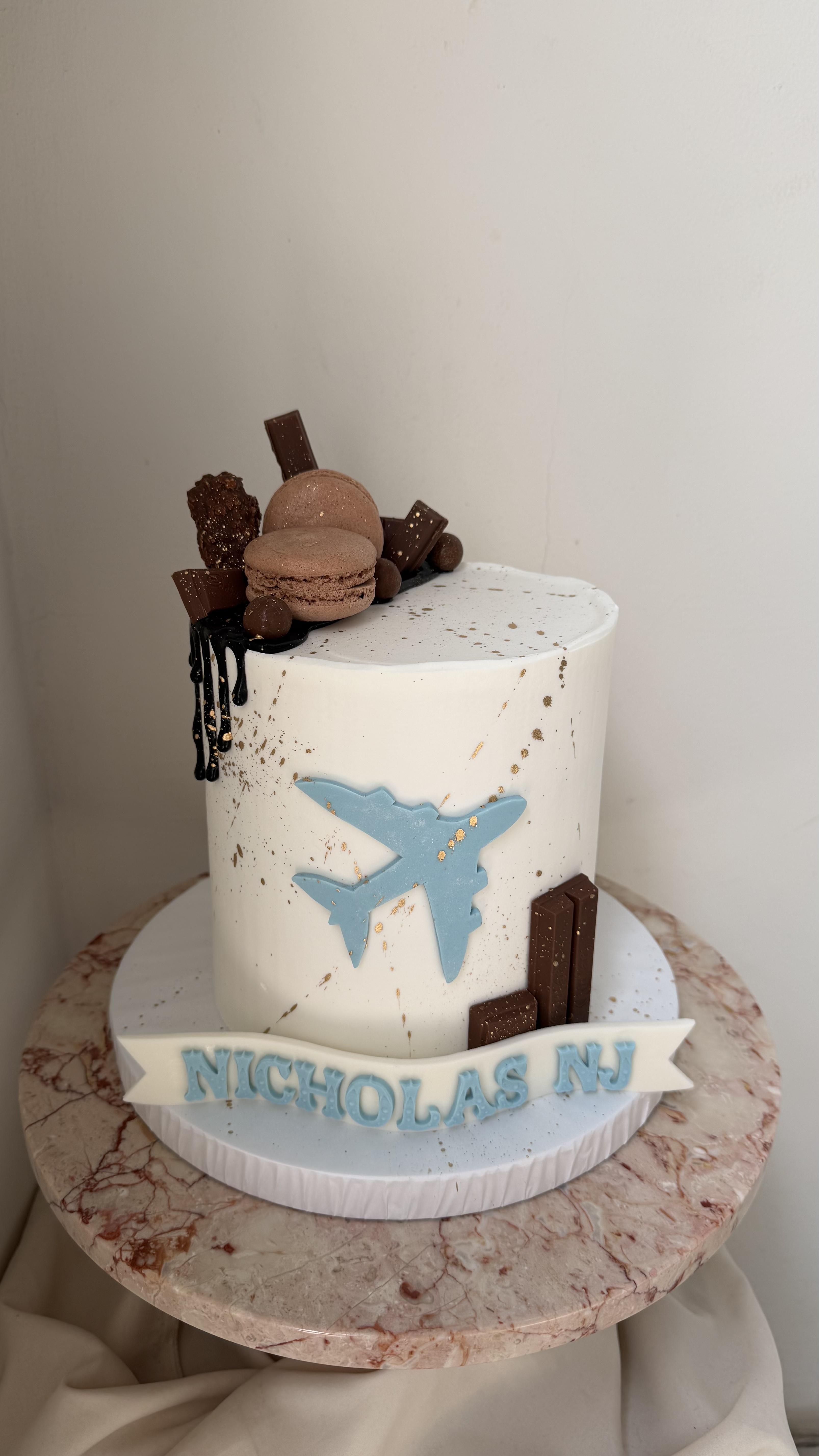 Airplane Travel Cake – Nicholas NJ — Custom Cake by Elena Kitchen