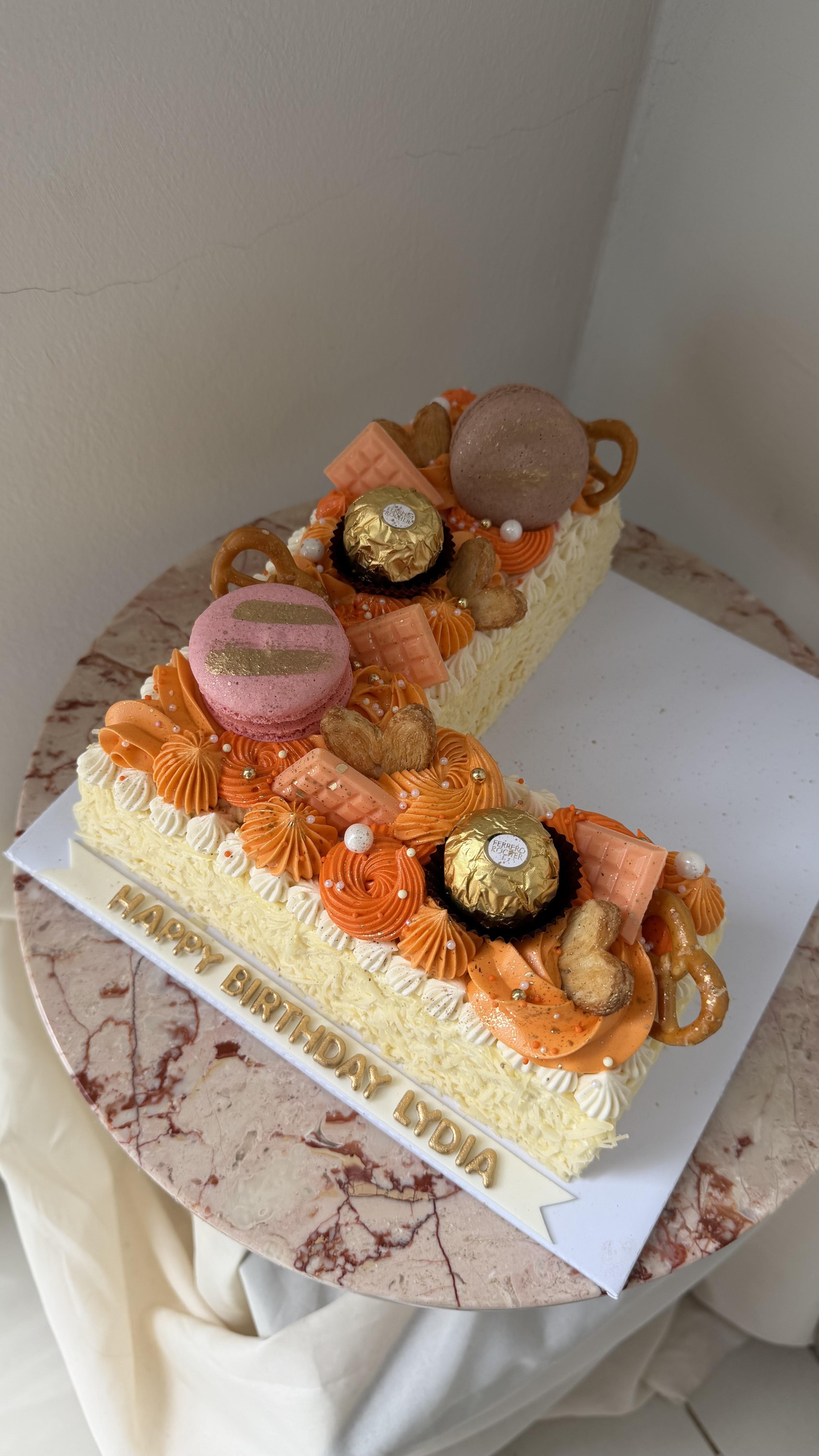 Number 7 Cake – Lydia — Letter Cake by Elena Kitchen